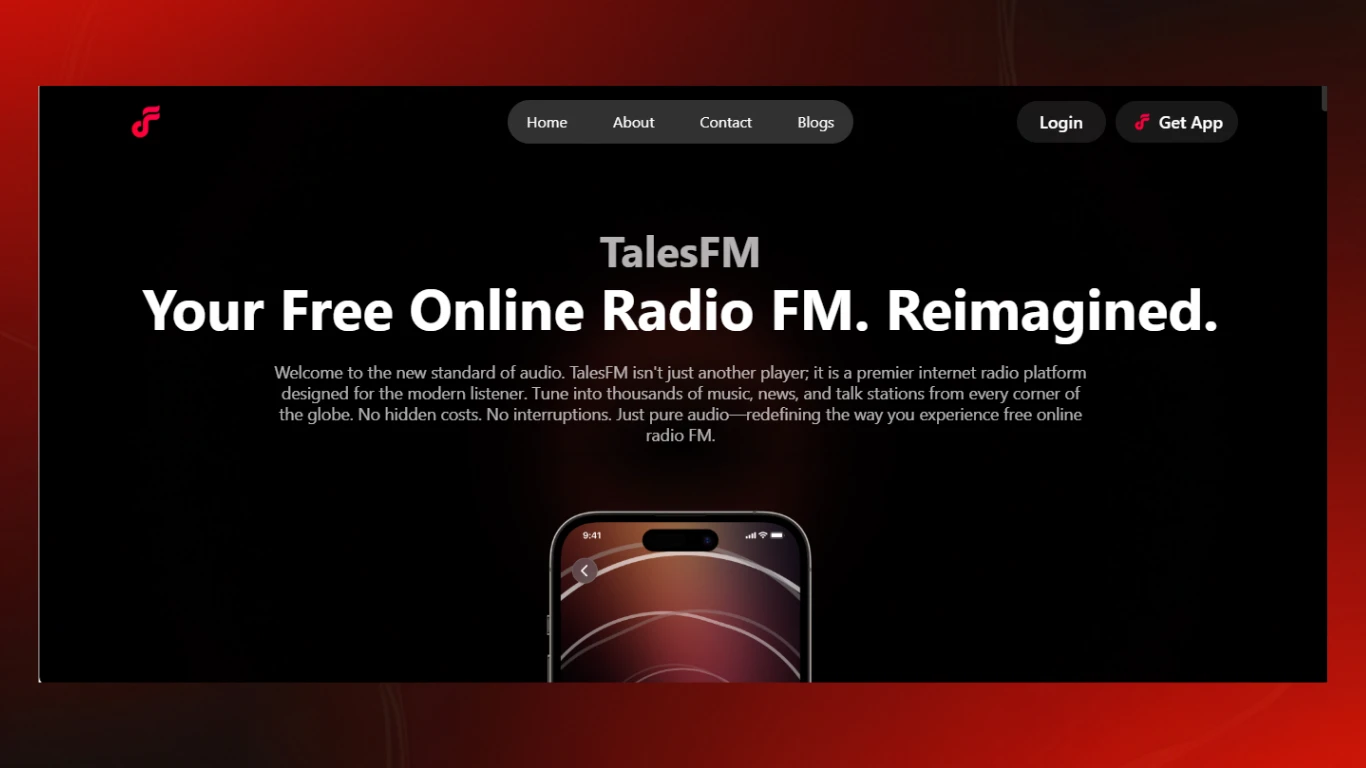 TalesFM official logo representing storytelling and radio services.